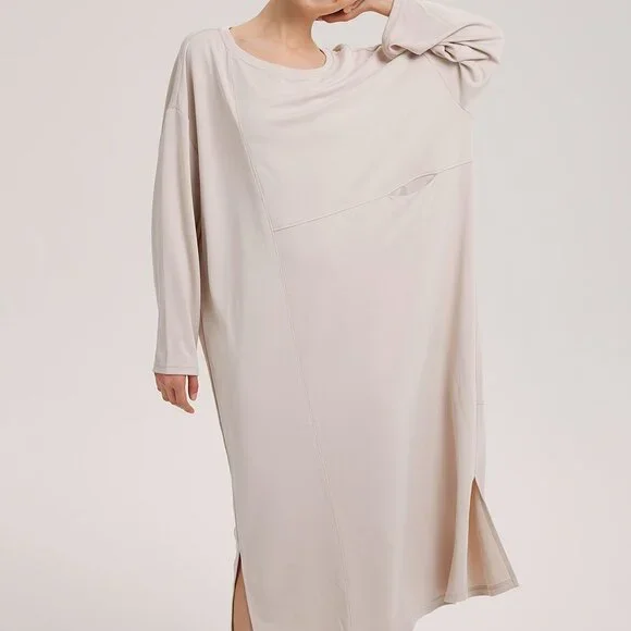 knee length dresses for ladies MIDI SLEEP DRESS LOUNGER